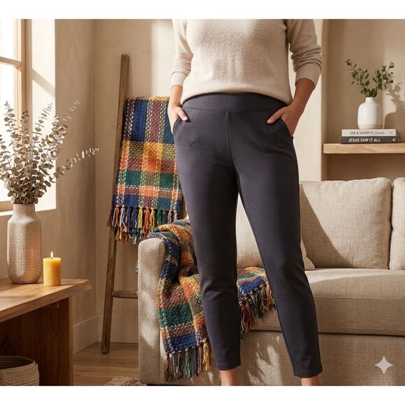 American Giant Pants - American Giant Ponte Pants Womens 14 Gray Pull On Stretch Leggings Work